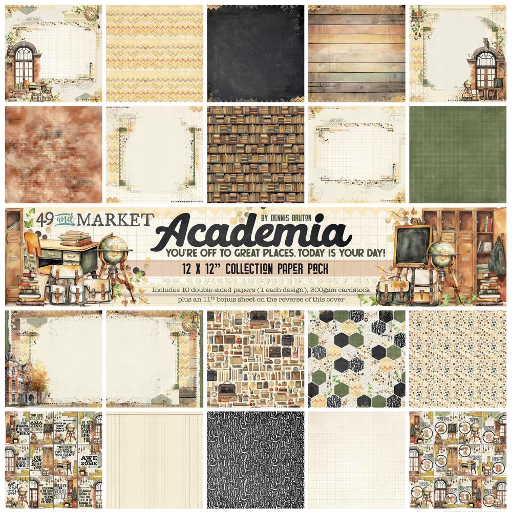 49 and Market 'Academia' collection paper pack