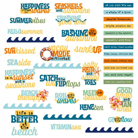 49 and Market 'Beach Vibes' chipboard words
