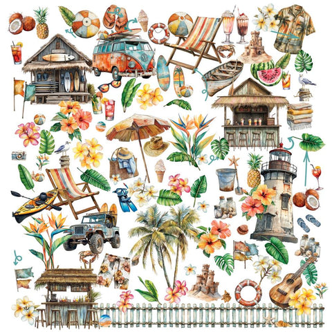 49 and Market 'Beach Vibes' laser cut elements