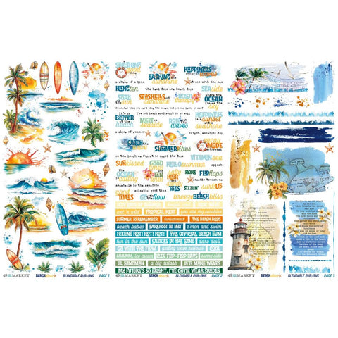 49 and Market 'Beach Vibes' rub-on transfers
