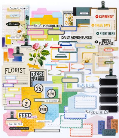 49 and Market 'The flower emporium' journaling ephemera bits
