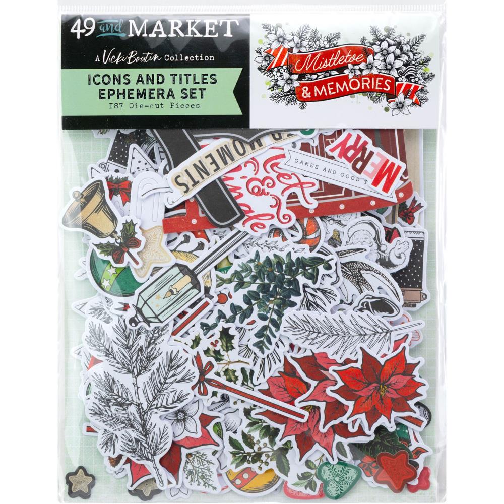49 and Market 'Mistletoe & Memories' icons and titles ephemera pack