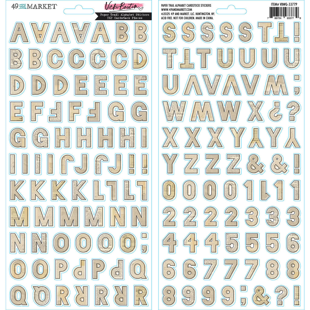 49 and Market 'Curiousities in Willow Grove' alphabet stickers