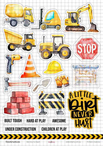 BeeArty A4 cut-apart sheet - construction