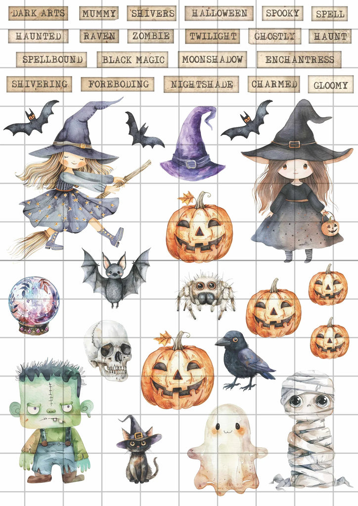 BeeArty A4 cut-apart sheet - haunted
