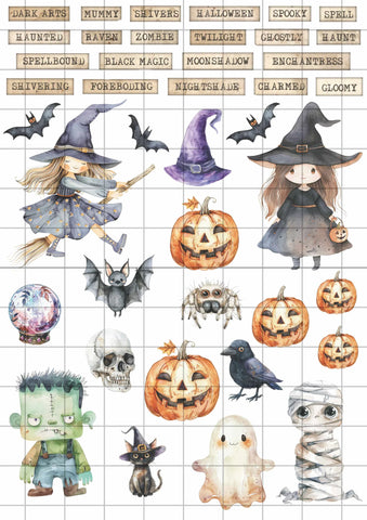 BeeArty A4 cut-apart sheet - haunted
