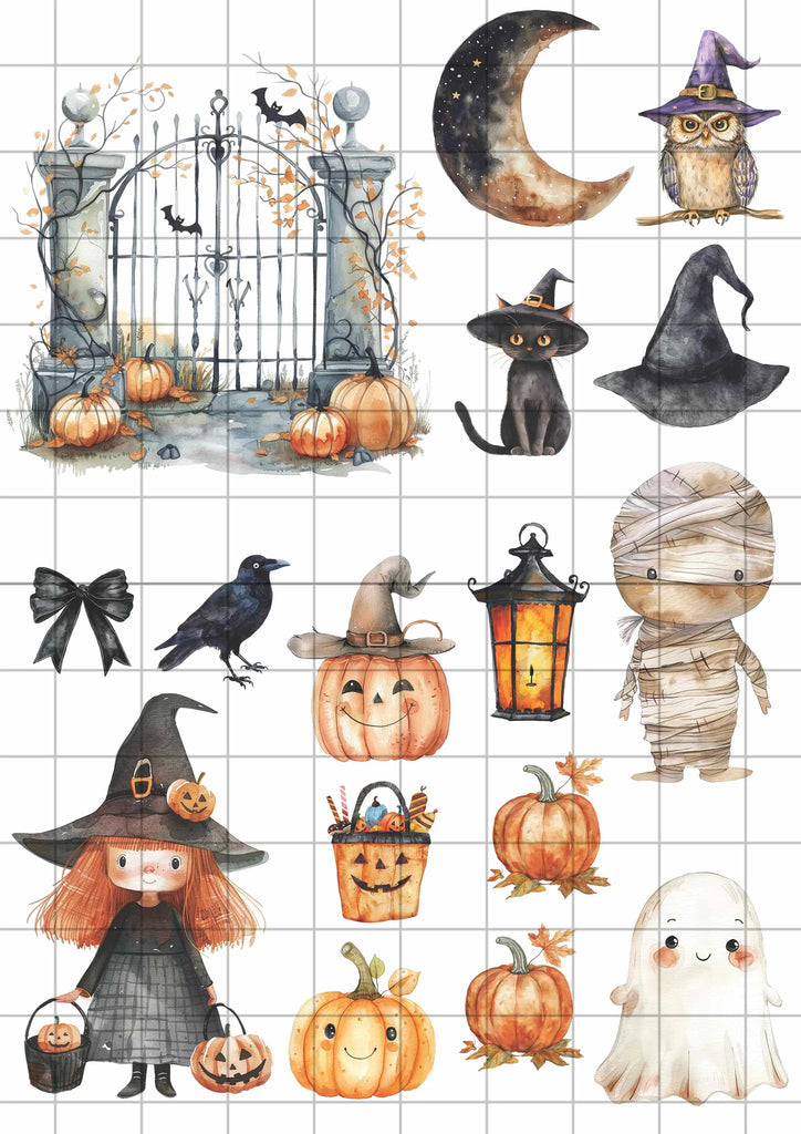 BeeArty A4 cut-apart sheet - haunted 2