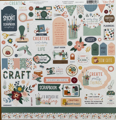 Echo Park ‘Let’s Create’ element stickers