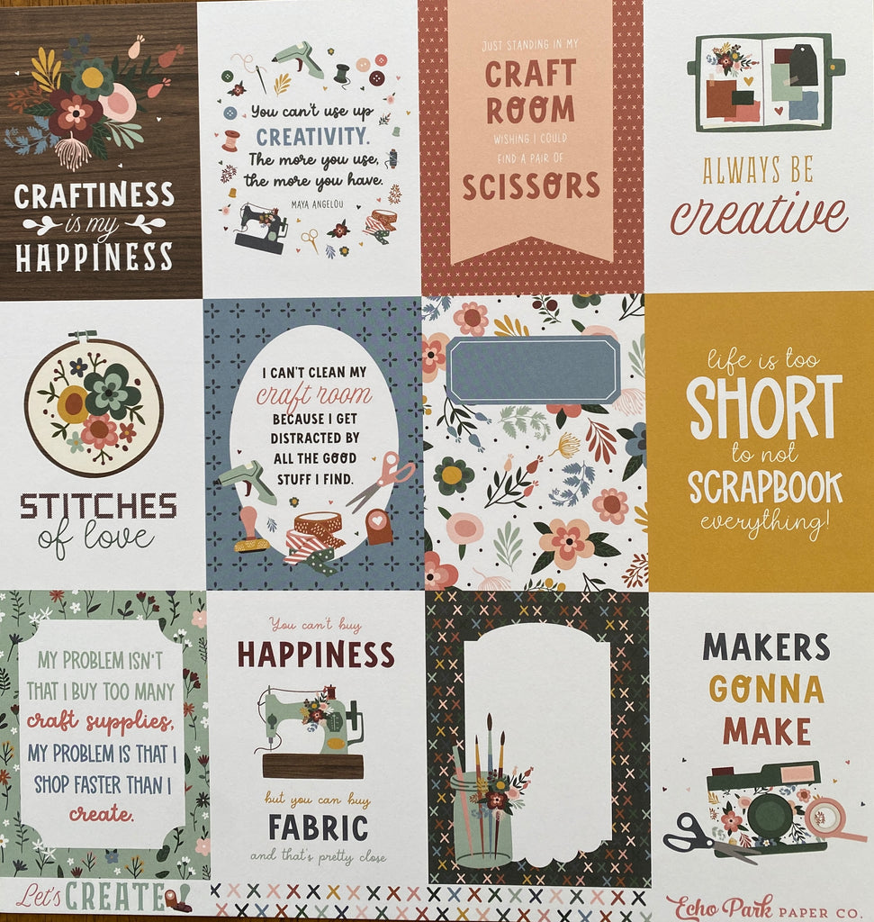 Echo Park ‘Let’s Create’ 3x4 journaling cards ds pp
