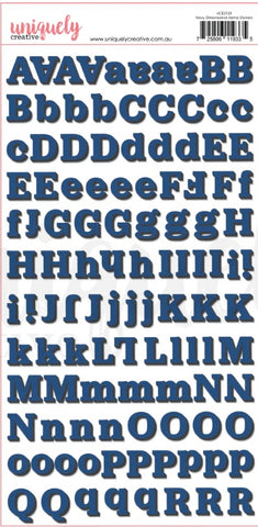 Uniquely Creative dimensional navy alphabet stickers