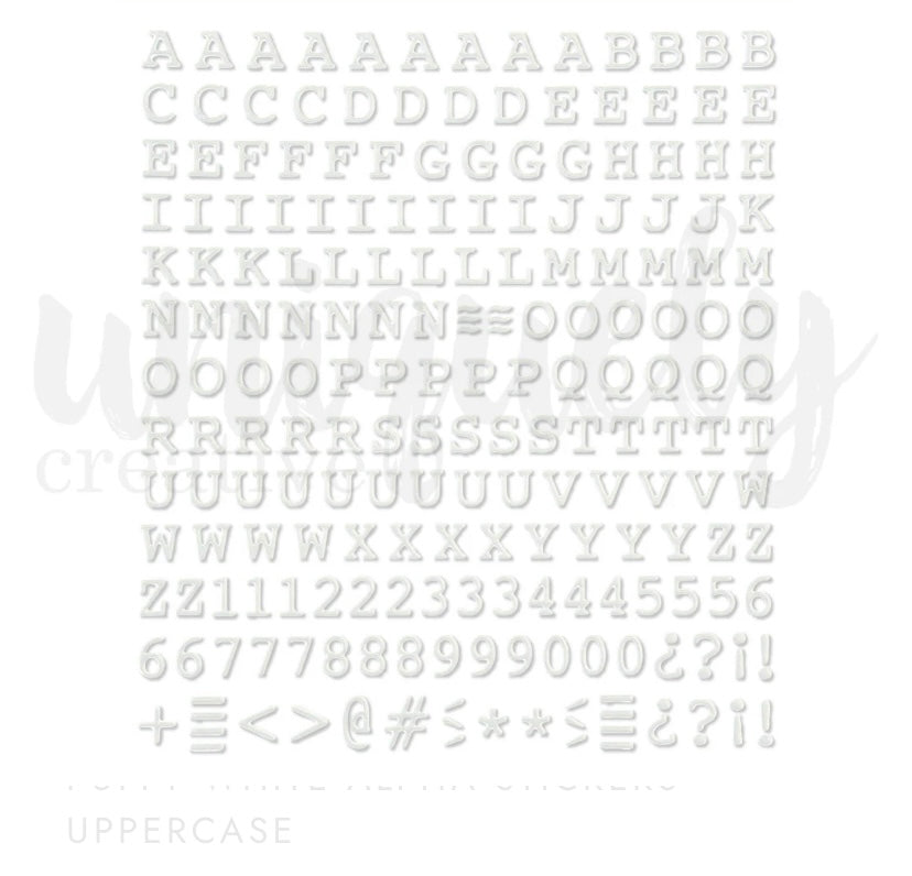 Uniquely Creative puffy white alphabet stickers