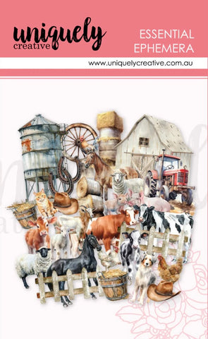Uniquely Creative on the farm ephemera die cuts