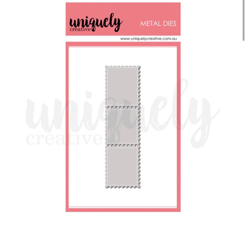 Uniquely Creative ‘postage stamp strip’ die