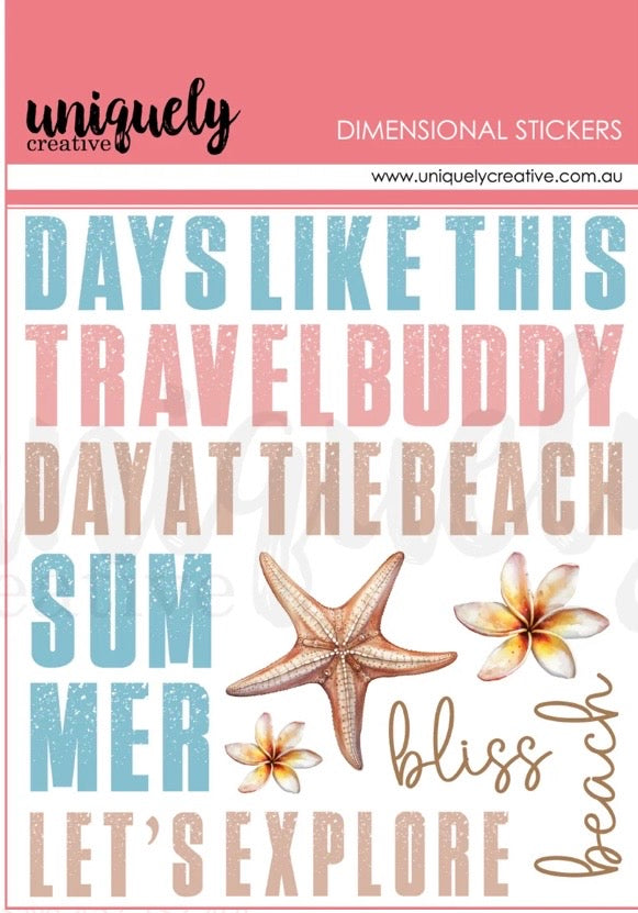 Uniquely Creative ‘Coastal bliss’ foam word stickers