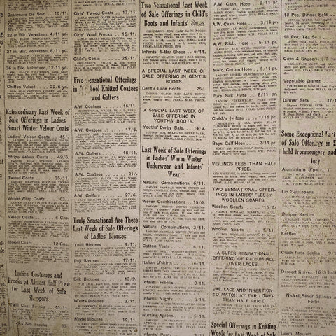 Kaisercraft 'Timeless collection' newsprint ds patterned paper