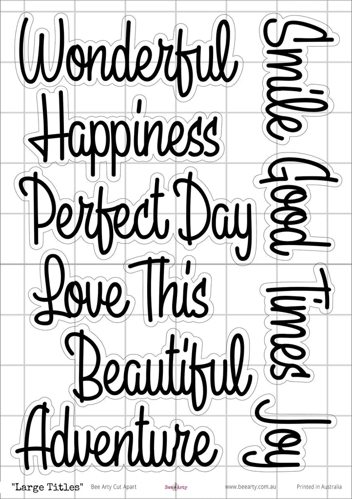 BeeArty A4 cut-apart sheet - large titles