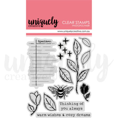 Uniquely Creative botanical art journal stamp
