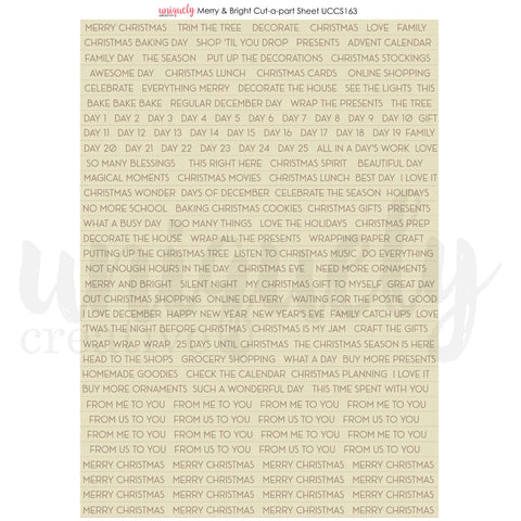 Uniquely Creative Merry & Bright cut-apart sheet