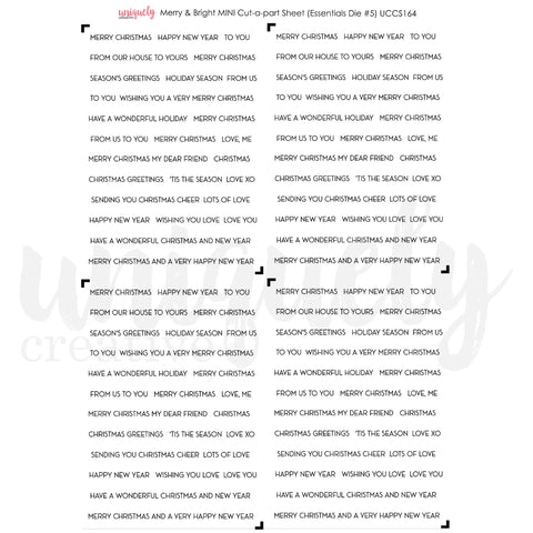 Uniquely Creative Merry & Bright mini cut-apart sheet