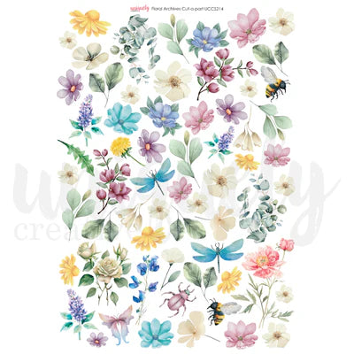 Uniquely Creative 'Floral Archives' cut-a-part sheet