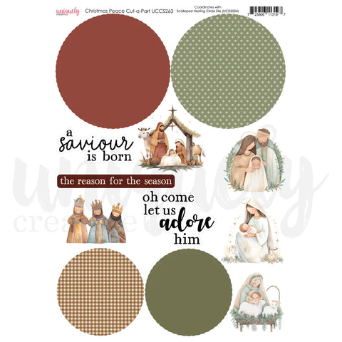 Uniquely Creative 'Christmas Peace' cut-a-part sheet