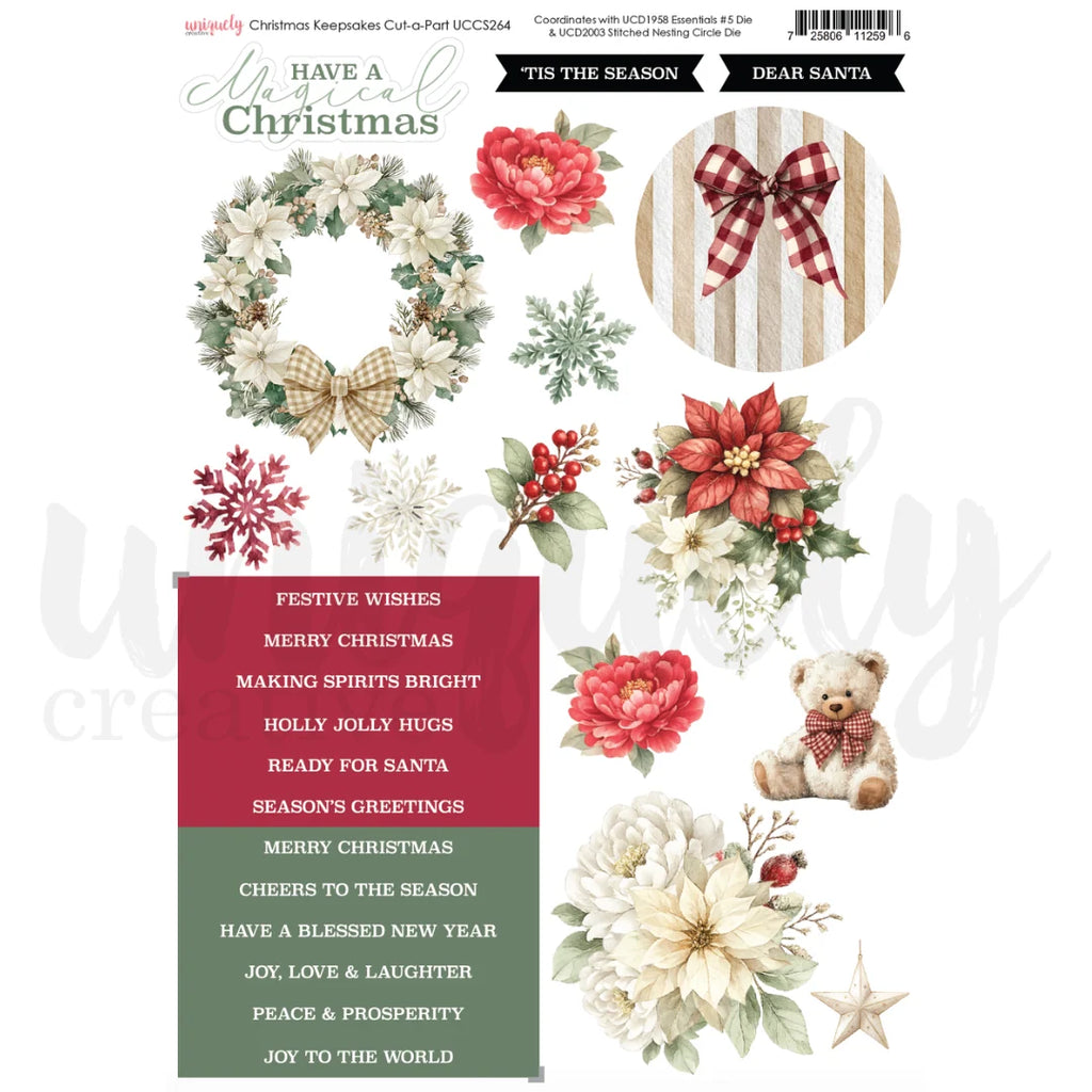 Uniquely Creative 'Christmas Keepsakes' cut-a-part sheet