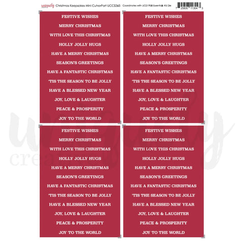 Uniquely Creative 'Christmas Keepsakes' mini cut-a-part sheet