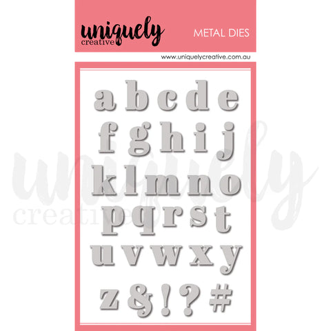 Uniquely Creative serif lowercase alphabet die