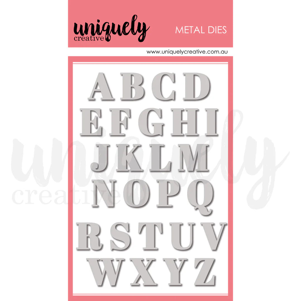 Uniquely Creative serif uppercase alpha die