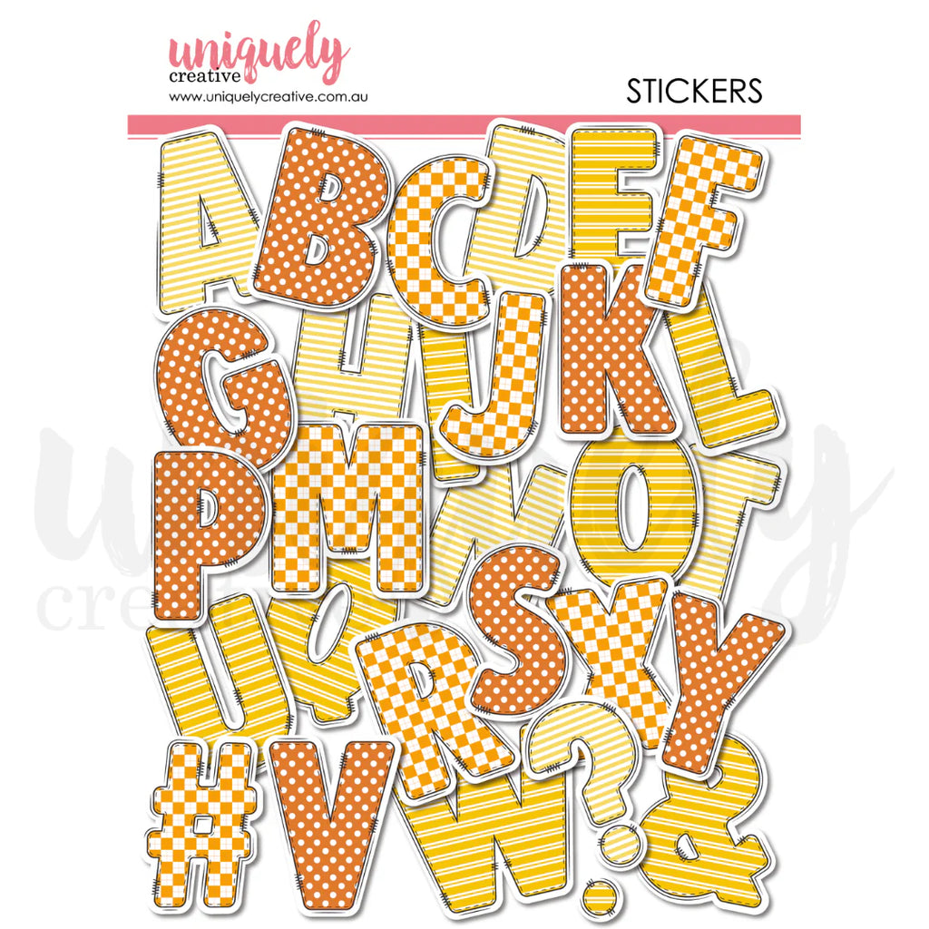 Uniquely Creative 'written in the stars' chipboard alpha stickers