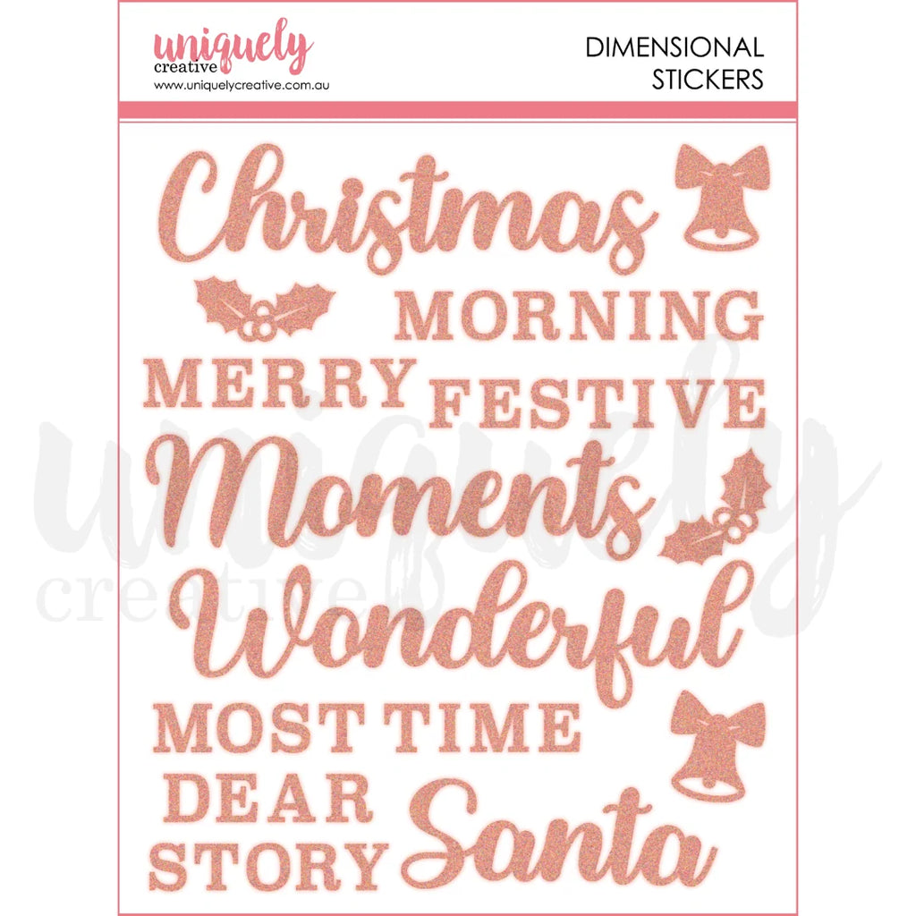 Uniquely Creative 'Christmas Keepsakes' dimensional glitter word stickers