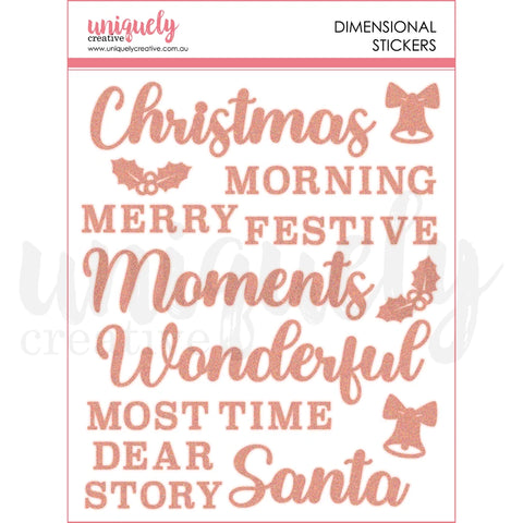 Uniquely Creative 'Christmas Keepsakes' dimensional glitter word stickers