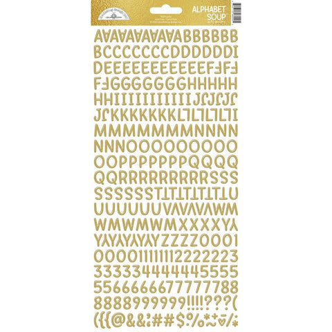 Doodlebug alphabet soup gold puffy stickers