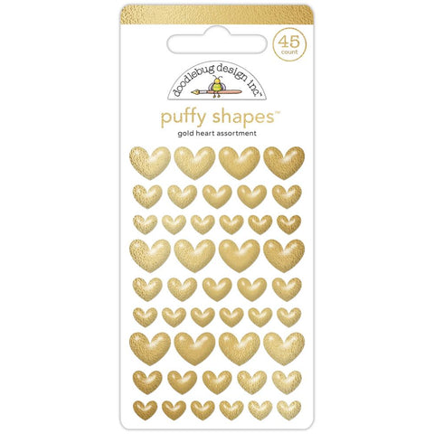Doodlebug gold hearts puffy stickers