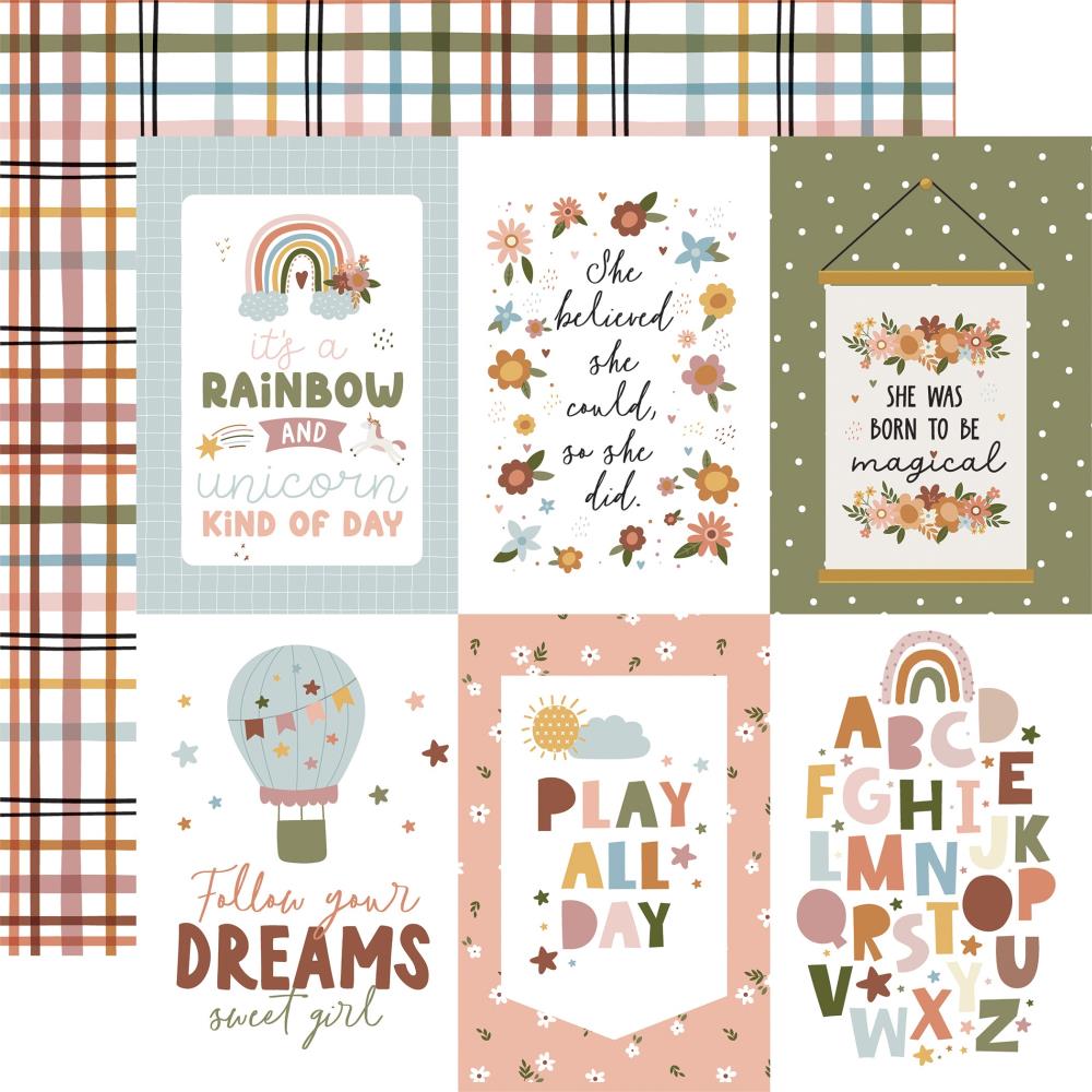 Echo Park 'Dream big little girl' 4x6 journaling cards ds pp