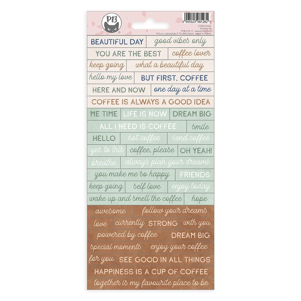 P13 'Coffee break' word stickers