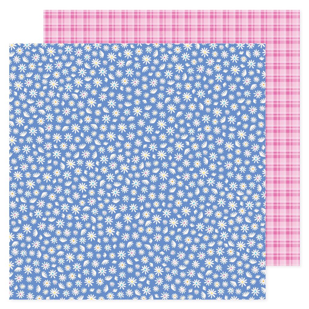 Pebbles 'All the Cake' blue flowers ds patterned paper