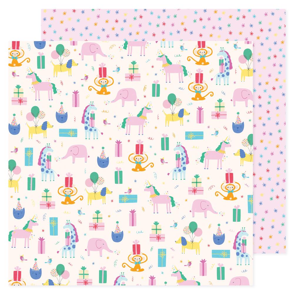 Pebbles 'All the Cake' party animals ds patterned paper