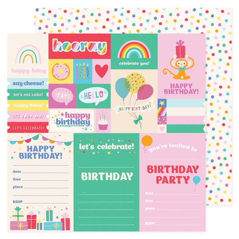 Pebbles 'All the Cake' tag page ds patterned paper