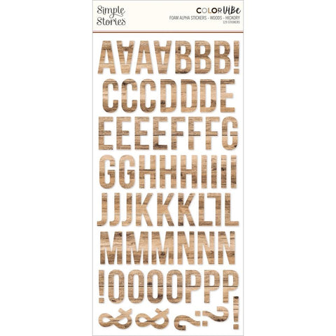 Simple Stories 'Color Vibe' Woods - Hickory foam alphabet stickers