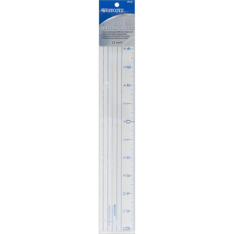 Westcott zero centering ruler (12in)