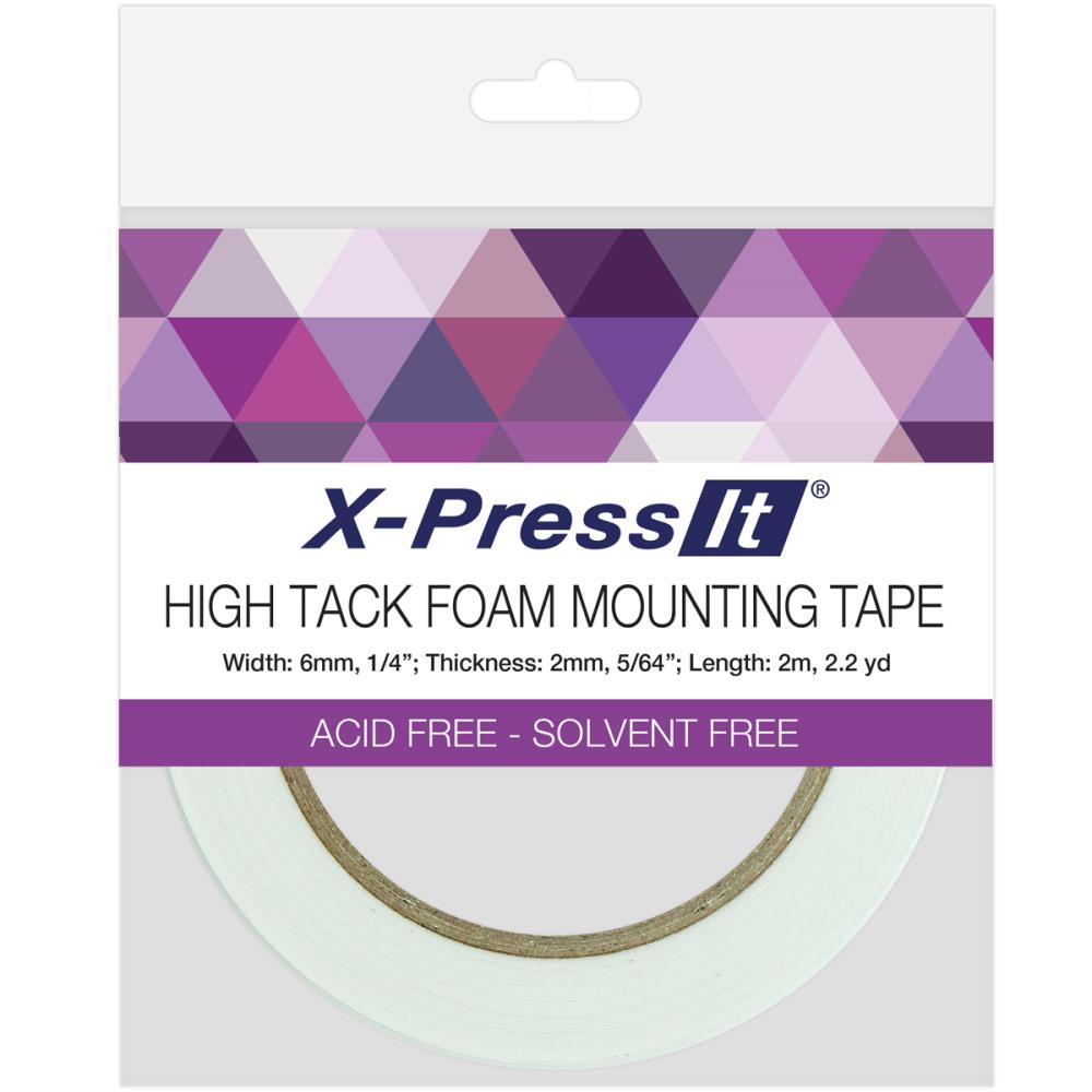 X-press it high tack foam mounting tape 6mm x 2m (2mm thick)
