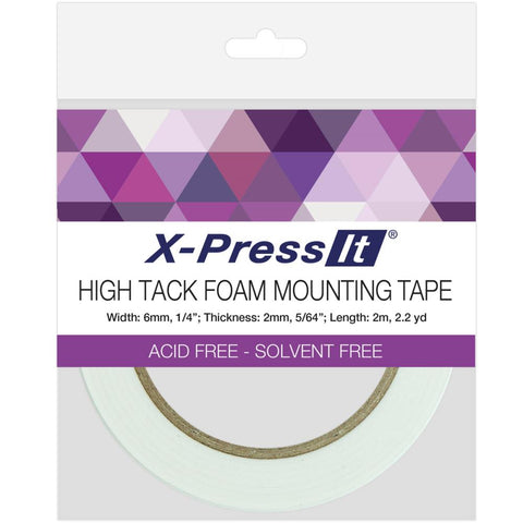 X-press it high tack foam mounting tape 6mm x 2m (2mm thick)