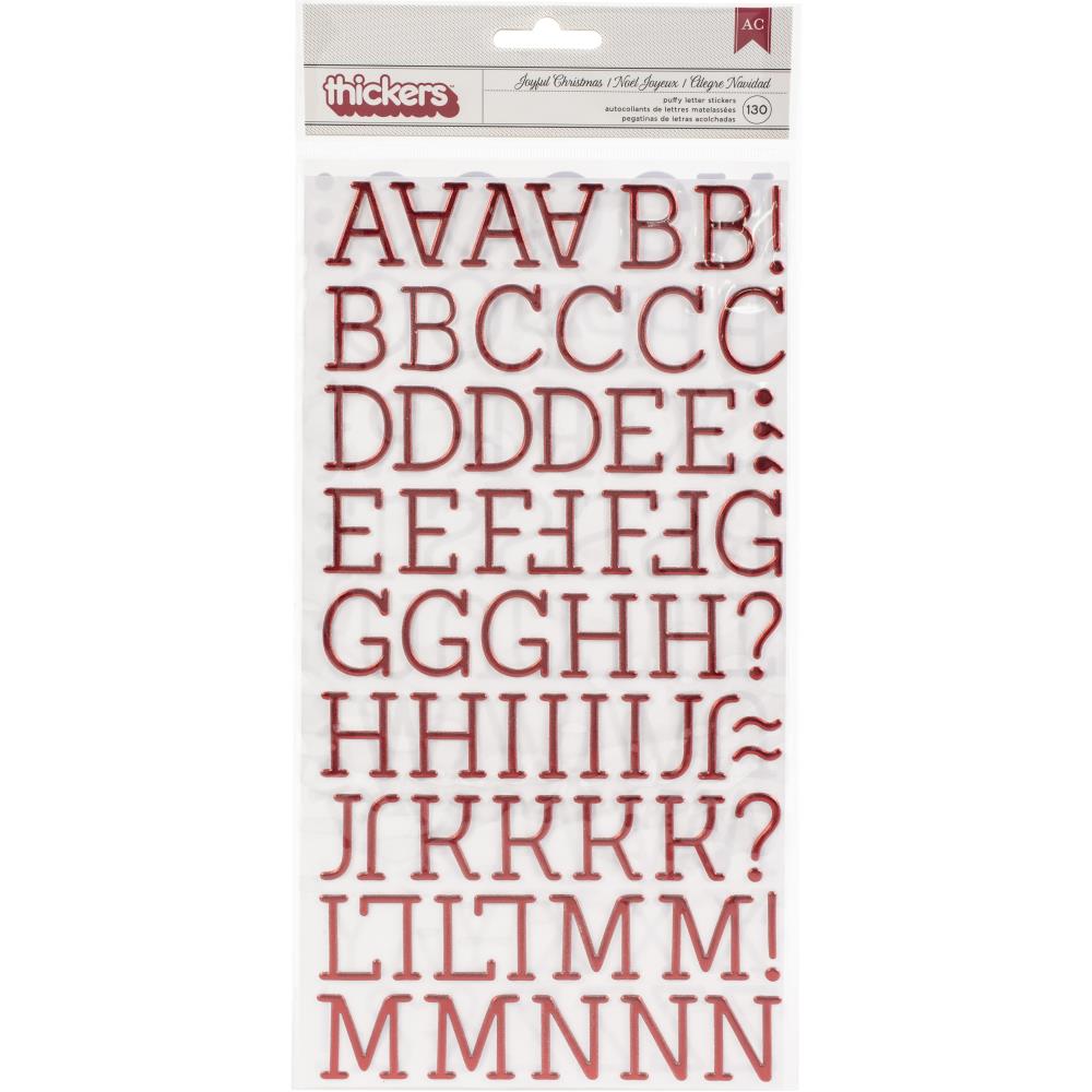 American Crafts 'Joyful Christmas' puffy red foil alphabet thickers