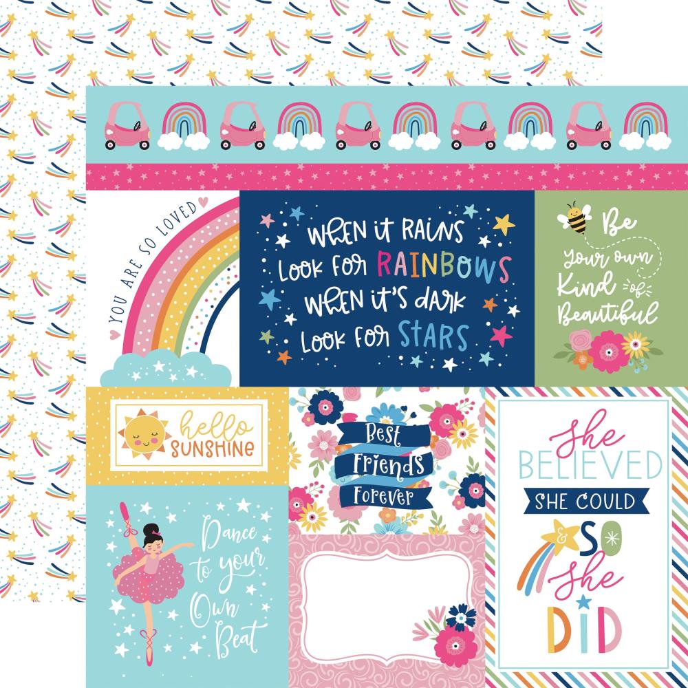 Echo Park 'Play all day Girl' multi journaling cards ds patterned paper