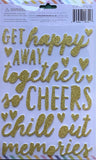 Cocoa Vanilla ‘Sunkissed’ gold glitter foam phrases stickers