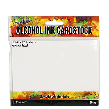 Tim Holtz gloss alcohol ink cardstock (4 1/4in x 5 1/2in) 20 pc