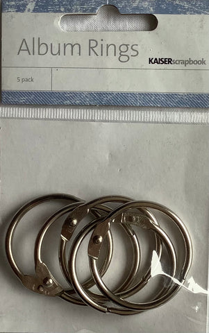 Kaisercraft silver album rings (5) 3.5cm