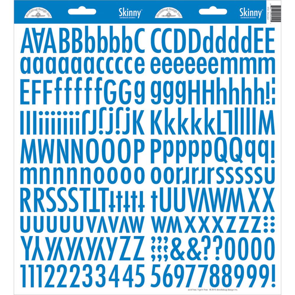 Doodlebug blue jean cardstock alphabet stickers