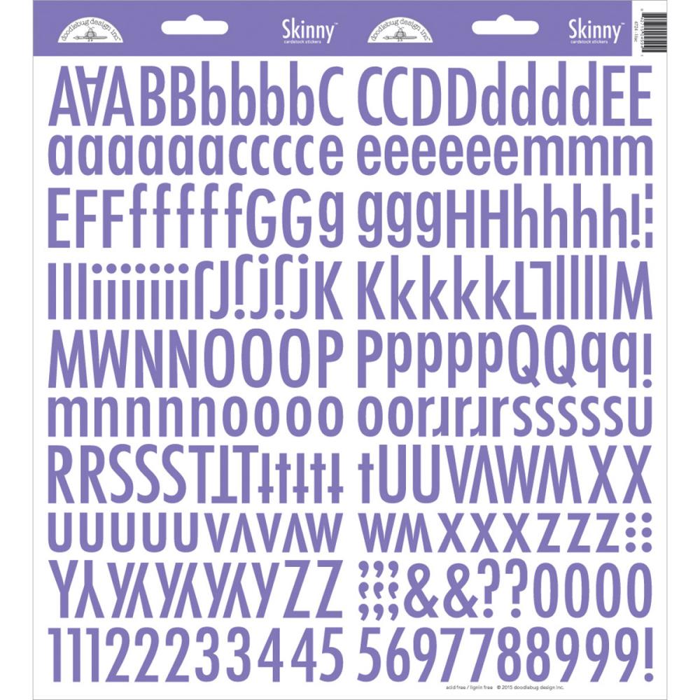 Doodlebug lilac cardstock alphabet stickers